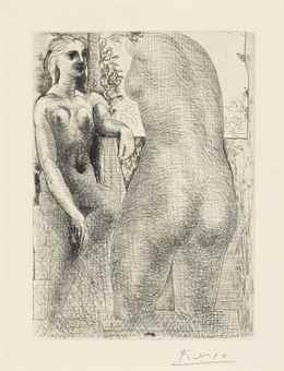 Modele et grande sculpture de dos, from La Suite Vollard-1933 Modele et grande sculpture de dos, from La Suite Vollard-1933