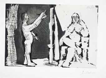 Peintre debout et modele-1964 Peintre debout et modele-1964