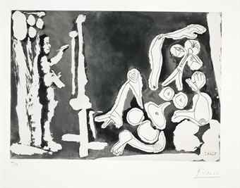 Peintre et modele appuye sur un coussin-1964 Peintre et modele appuye sur un coussin-1964