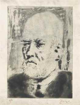 Portrait de Vollard II, from La Suite Vollard-1937 Portrait de Vollard II, from La Suite Vollard-1937