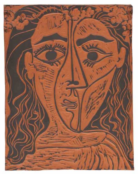 Tete De Femme A La Couronne De Fleurs-1964 Tete De Femme A La Couronne De Fleurs-1964