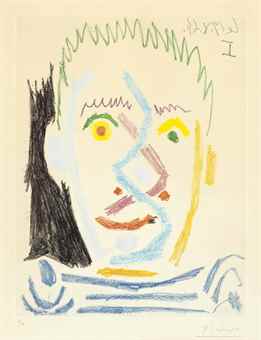 Tete d'Homme au Maillot Raye-1964 Tete d'Homme au Maillot Raye-1964