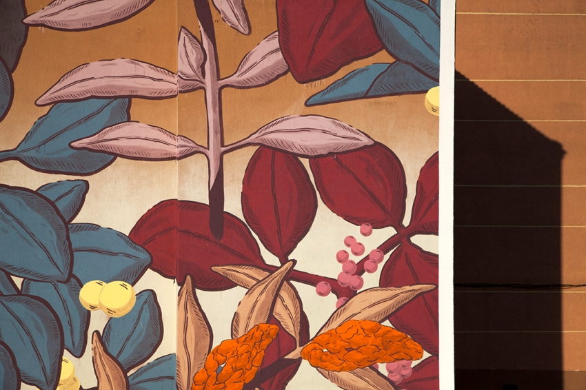 Pastel - Mural for Milestone Project (detail) in Girona, Spain, 2015