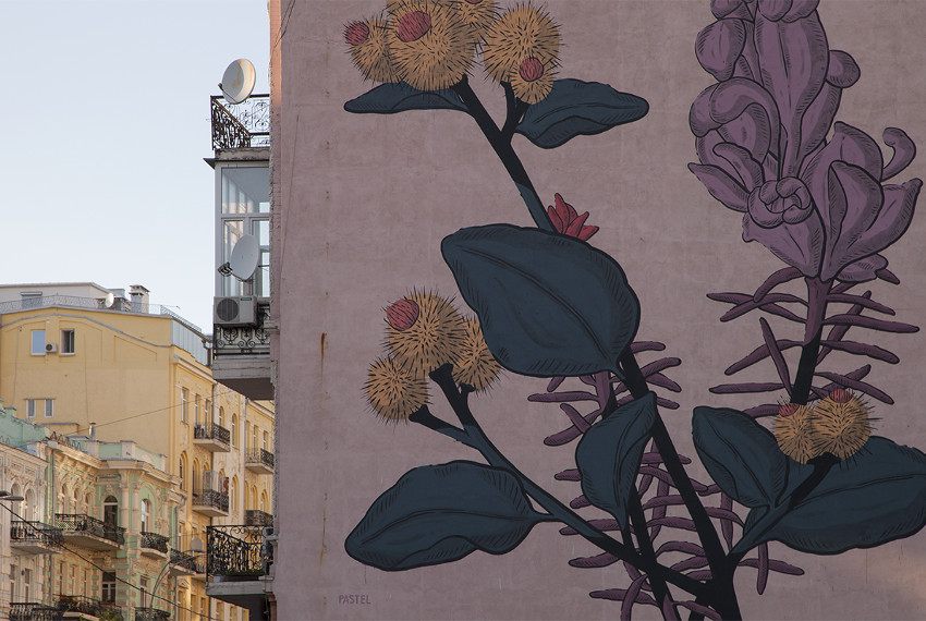 Pastel - Two Peasants (detail), Kiev, Ukraine, 2016