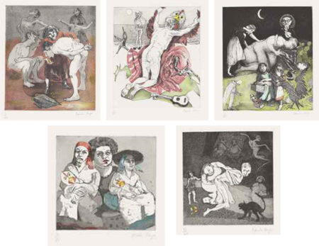 Moon Eggs (The Complete Set of Five Etchings and Aquatints With Hand-colouring by Charlotte Hodes)-2005 Moon Eggs (The Complete Set of Five Etchings and Aquatints With Hand-colouring by Charlotte Hodes)-2005