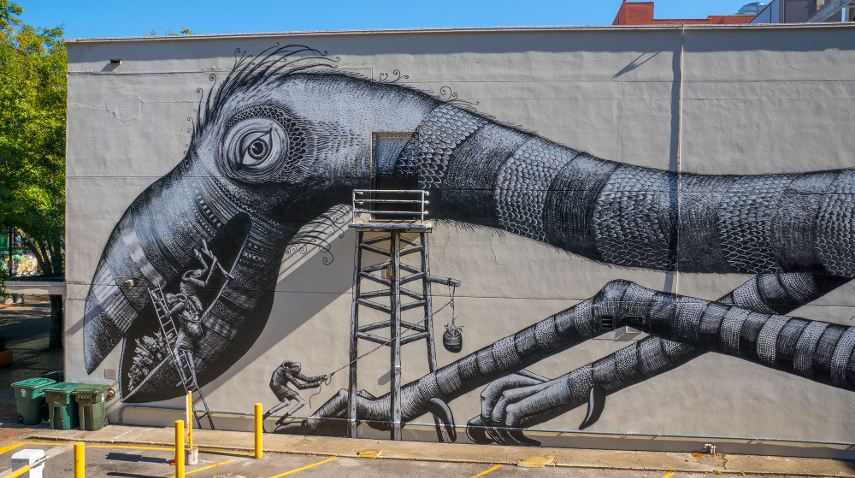Phlegm - A Mural in Jacksonville, Florida, 2016 - Image courtesy of Iryna Kanishcheva