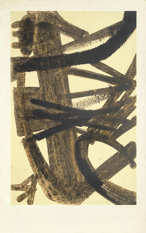 Composition en Brune et Jaune-1960 Composition en Brune et Jaune-1960