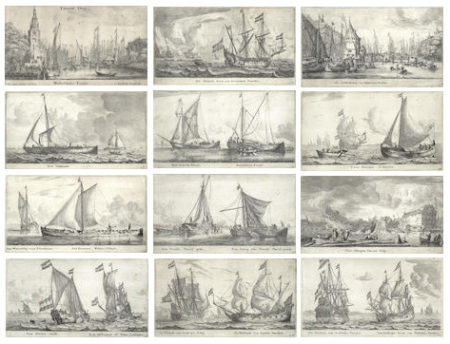 Various Ships and Views of Amsterdam II-1650 Various Ships and Views of Amsterdam II-1650