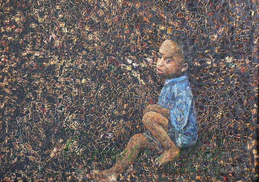 In his home town Ugandan artist often shares news about exhibition and paintings on view