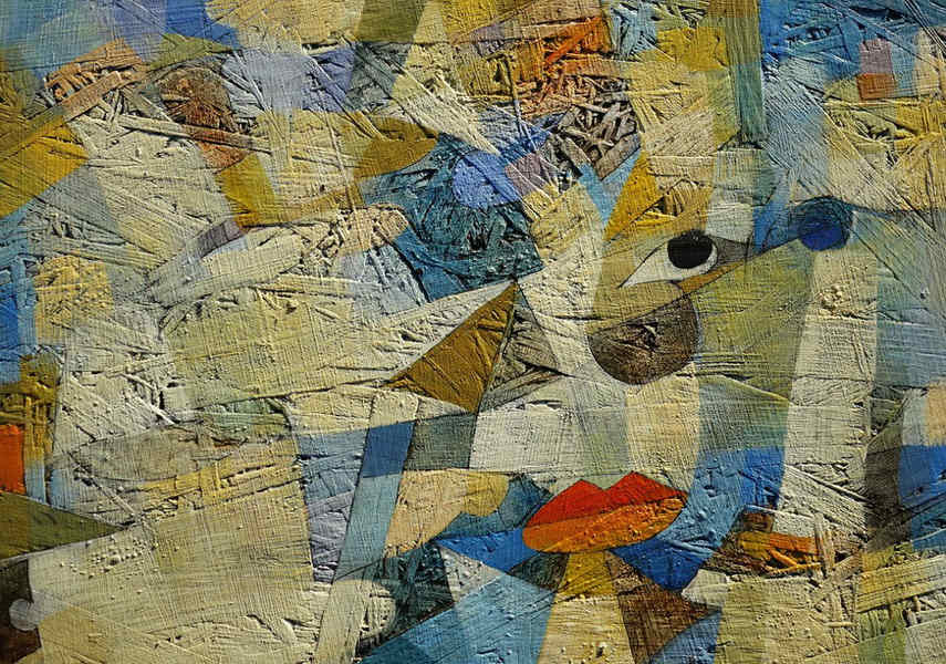 While working in his house the artist was able to discover new solutions for canvas
