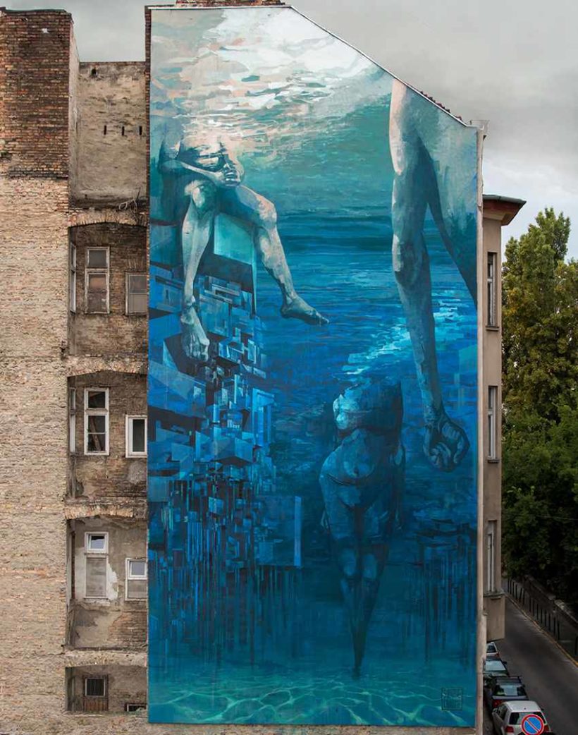 SEPE and CHAZME - Blue in Green, Szines Varos Festival 2016, Budapest, Hungary, photo credits of the artist