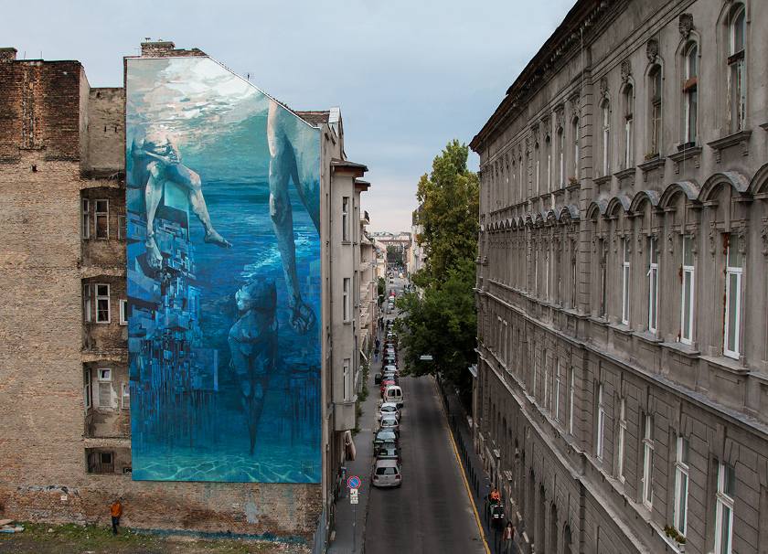 SEPE and CHAZME - Blue in Green, Szines Varos Festival, Budapest, Hungary 2016, photo credits of the artist