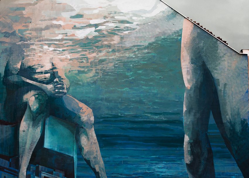 SEPE and CHAZME - Blue in Green (detail 2), Szines Varos Festival, Budapest, Hungary 2016, photo credits of the artist