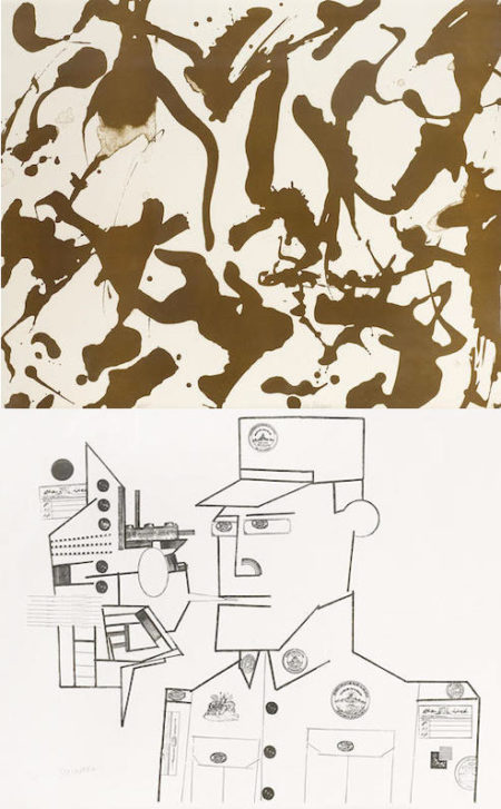 Saul Steinberg, Lee Krasner - The General; Untitled (Two Prints From The Peace Portfolio)-1970 Saul Steinberg, Lee Krasner - The General; Untitled (Two Prints From The Peace Portfolio)-1970