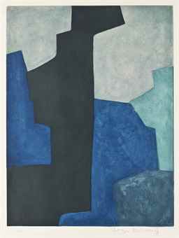 Composition in Black, Blue, and Mauve-1964 Composition in Black, Blue, and Mauve-1964