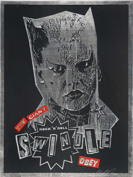 Obey Catwoman (Catwoman Swindle on Metal)-2002 Obey Catwoman (Catwoman Swindle on Metal)-2002