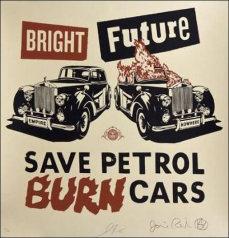 Jamie Reid-Shepard Fairey-Shepard Fairey & Jamie Reid - Bright Future Large Format (Red, Black)-2012 Jamie Reid-Shepard Fairey-Shepard Fairey & Jamie Reid - Bright Future Large Format (Red, Black)-2012