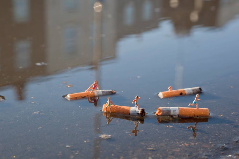 street art, installation, Slinkachu, outdoors