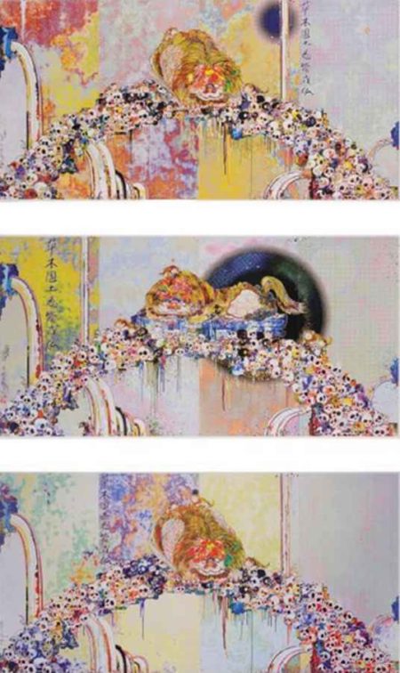 Of Chinese Lions, Peonies, Skulls and Fountains, As the Inter-dimensional Waves Run Through Me..., A Picture of the Blessed Lion Who Stares at Death-2012 Of Chinese Lions, Peonies, Skulls and Fountains, As the Inter-dimensional Waves Run Through Me..., A Picture of the Blessed Lion Who Stares at Death-2012
