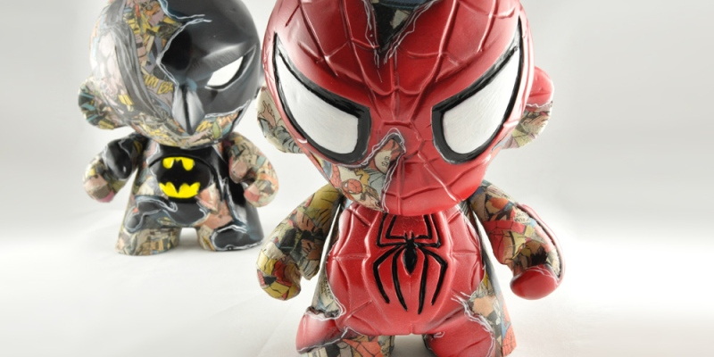 VISEone - Spiderman, 7'' Munny custom, 'COMIC STRIPPED' SERIES, 2011