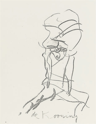 Untitled (Seated Woman, Lithograph)- Untitled (Seated Woman, Lithograph)-