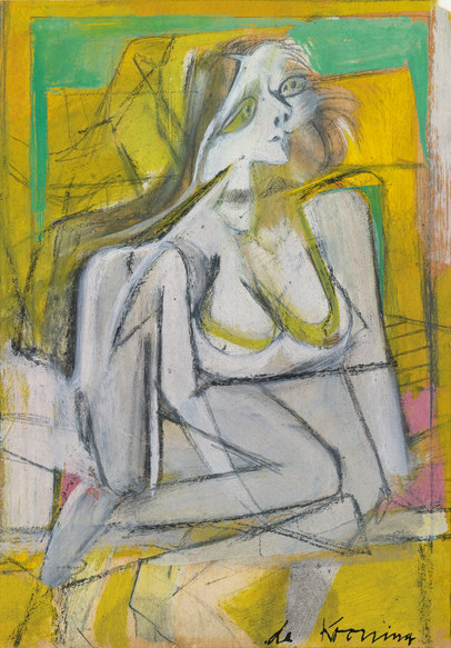 Willem de Kooning - Yellow Woman-1952 Willem de Kooning - Yellow Woman-1952