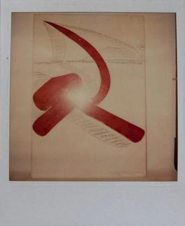 Andy Warhol, Hammer and Sickle Painting Detail, Polaroid Photograph, 1977