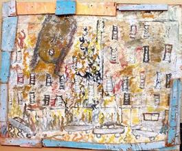 Purvis Young, City Angel, Acrylic on Wood circa 1990