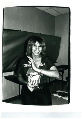 Tina Turner (back stage at Rolling Stones concert)