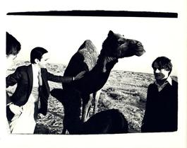 Andy Warhol, Photograph of Fred Hughes and Jed Johnson with Camel in Kuwait 1977