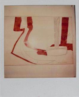 Andy Warhol, Hammer and Sickle Painting Detail, Polaroid Photograph, 1977