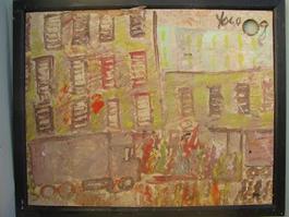 Purvis Young, City Street, Painting on Plywood