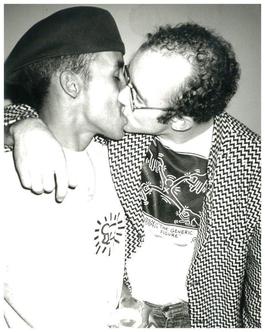 Andy Warhol, Photograph of Keith Haring and Juan Rivera Kissing, 1986