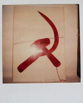 Andy Warhol, Hammer and Sickle Painting Detail, Polaroid Photograph, 1977
