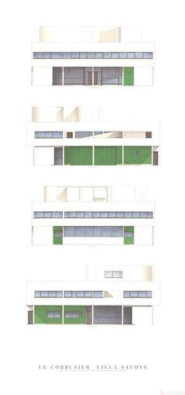 Villa Savoye, Four Elevations