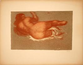 Jeune Femme Couchee sur le dos, une Jambe Levee