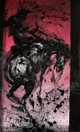 Horse & Rider - Bucking Red