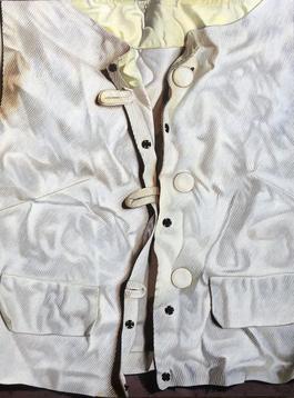 White Lines on White with Stains and Shadows