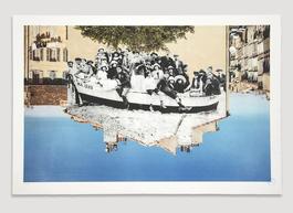 Unframed, Un Groupe Posant Dans Une Barque Amarree Sur La Plage Revu Par JR, Marseille Vers 1930, Marseille, France, 2013 *