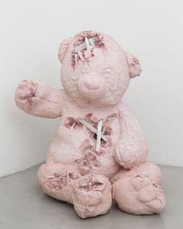 Selenite and Rose Quartz Eroded Bear (Large)
