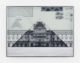 JR at the Louvre, La Pyramide, Entrance © Pyramide, architect I. M. Pei, musee du Louvre, Work in progress, Paris, France
