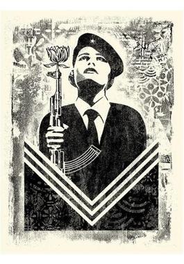Damaged Stencil Peace Guard 2