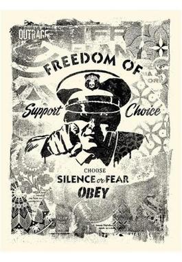Damaged Stencil Silence Or Fear