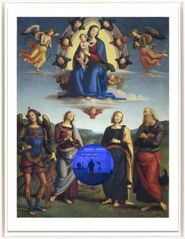 Gazing Ball (Perugino Madonna and Child with Four Saints)