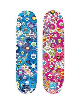 Multi Flower 8.0 Skate Deck - Pink and Blue