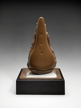 Sculpture in the form of a bicyclist saddle