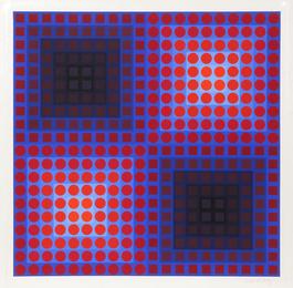 Untitled - Red Circles and Squares from Permutations