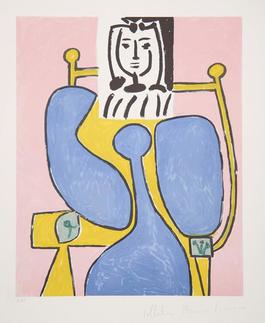 Femme Assise a la Robe Bleu, 1949