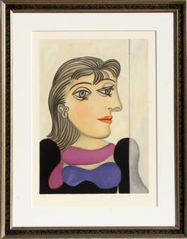 Bust de Femme au Foulard Mauve