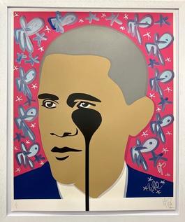 Crying Obama, Metallic blue bunny fills